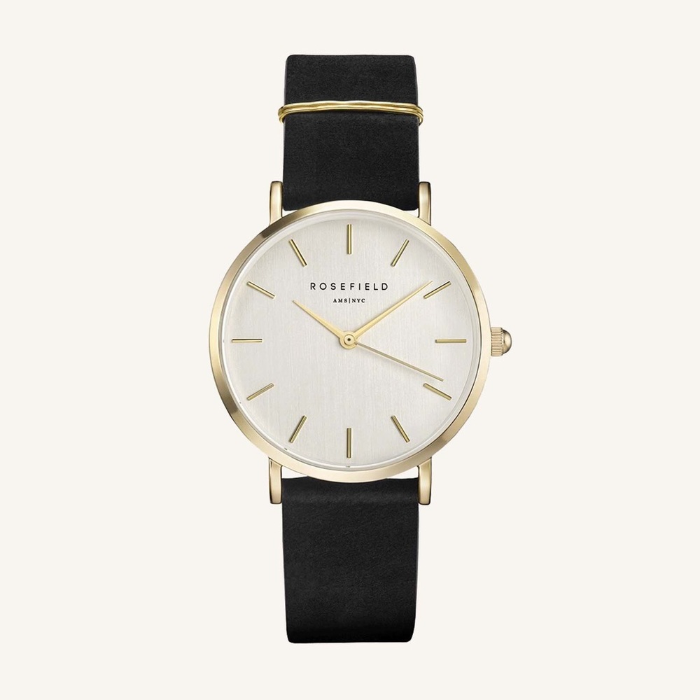 Rosefield West Village Black Gild 33mm watch